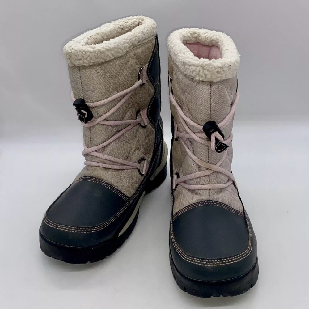 Sorel Snow Countess Boots Girls Waterproof Pink Gray Black Warm Pull On Size 5
